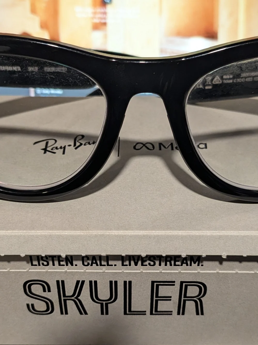 Ray-Ban Black Frame Eyeglasses with Gray Accents